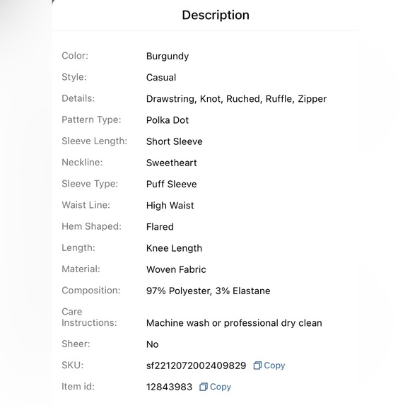 Shein Curve+ sz 28/30 Red polka dot dress NWT - Picture 9 of 9